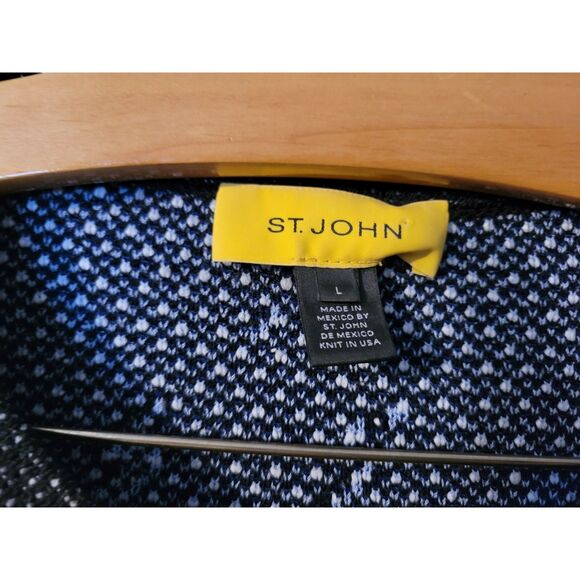 St. John Wool Blend Women's Short Sleeve Button Front Sweater Size L - Picture 3 of 7